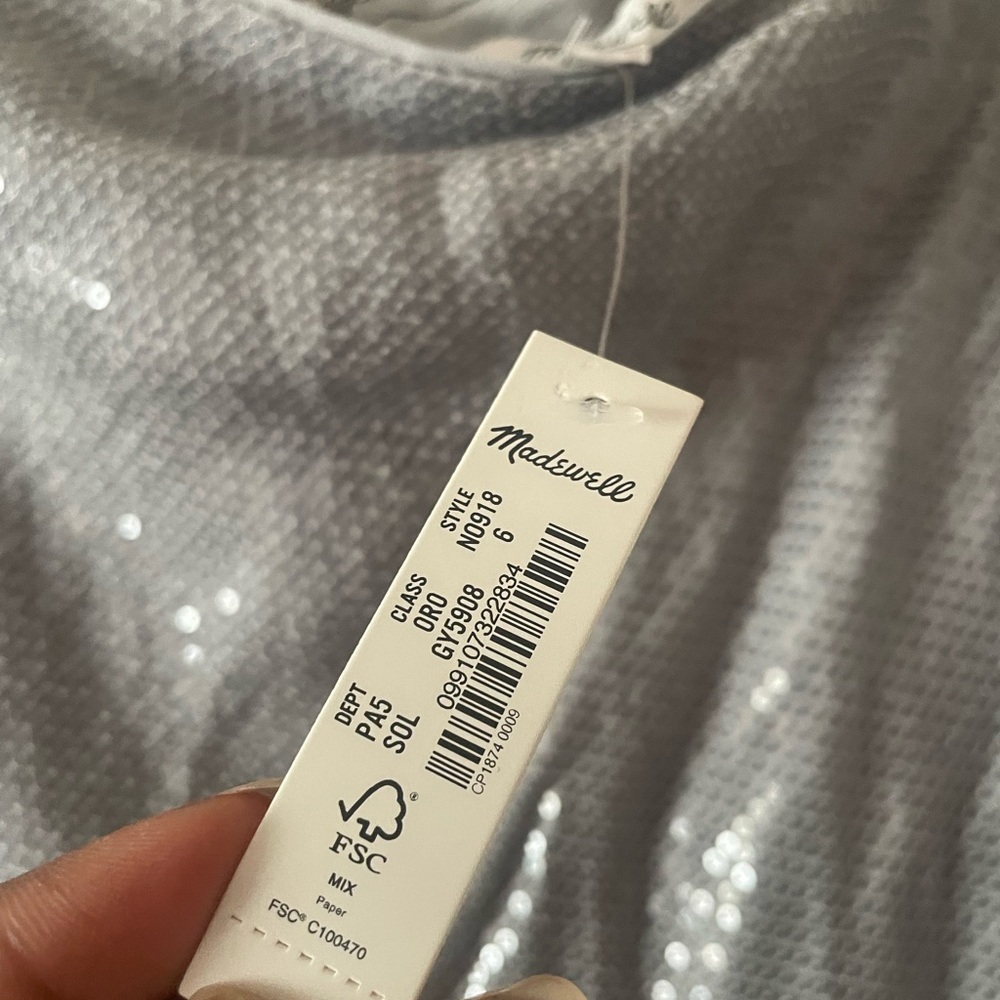 Madewell Silver Sequin Midi Pencil Skirt - Picture 5 of 5